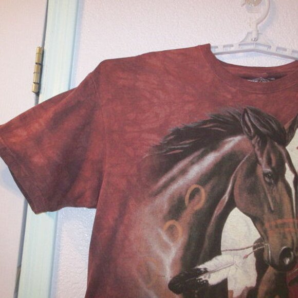 Vtg Y2K The Mountain War Pony T-Shirt Size XL Equestrian Native Horse Western - Picture 3 of 9